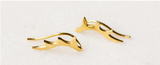 Gold Antler Crawler Earrings