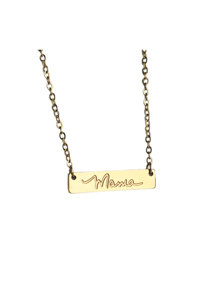 Mama Bar Necklace in Gold