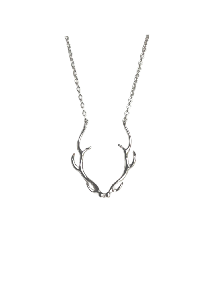 Silver Dainty Antler Necklace