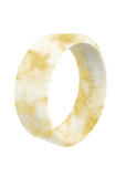 Women's QALO Ring- Cream Gold Metallic Marble