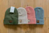 Waffle Knit Beanie in Blush