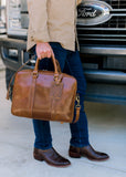 Leather Antler Luggage Tag