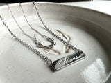 Silver Dainty Antler Necklace