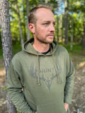 “Hunt” Broadhead Hoodie in Olive Green