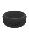 Men's Eva Shockey Hunt Black Metallic Step Edge Polished Silicone Ring
