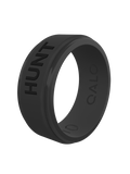 Men's Eva Shockey Hunt Black Metallic Step Edge Polished Silicone Ring