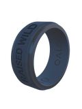 Men's Eva Shockey Raised Wild Midnight Blue Polished Step Edge Ring