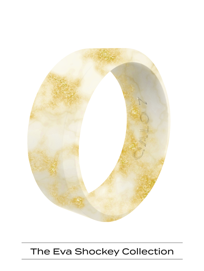 Women s QALO Ring Cream Gold Metallic Marble
