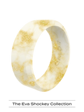 Women's QALO Ring- Cream Gold Metallic Marble