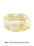 Women's QALO Ring- Cream Gold Metallic Marble