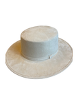 Western Style Suede Hat- Ivory