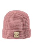 Waffle Knit Beanie in Blush