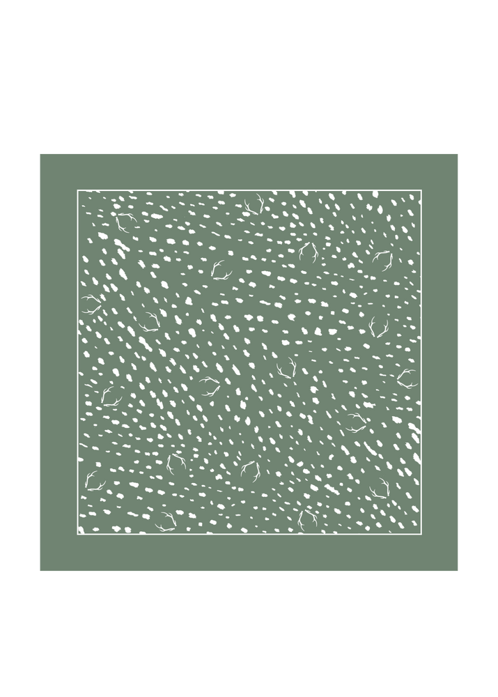 Sage Green Tossed Antler Bandana