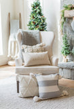 Merry & Bright Pillow Cover - Gray & Cream