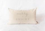 Merry & Bright Pillow Cover - Gray & Cream