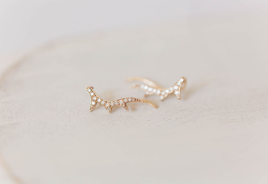 Cubic zirconia crawler earrings sale