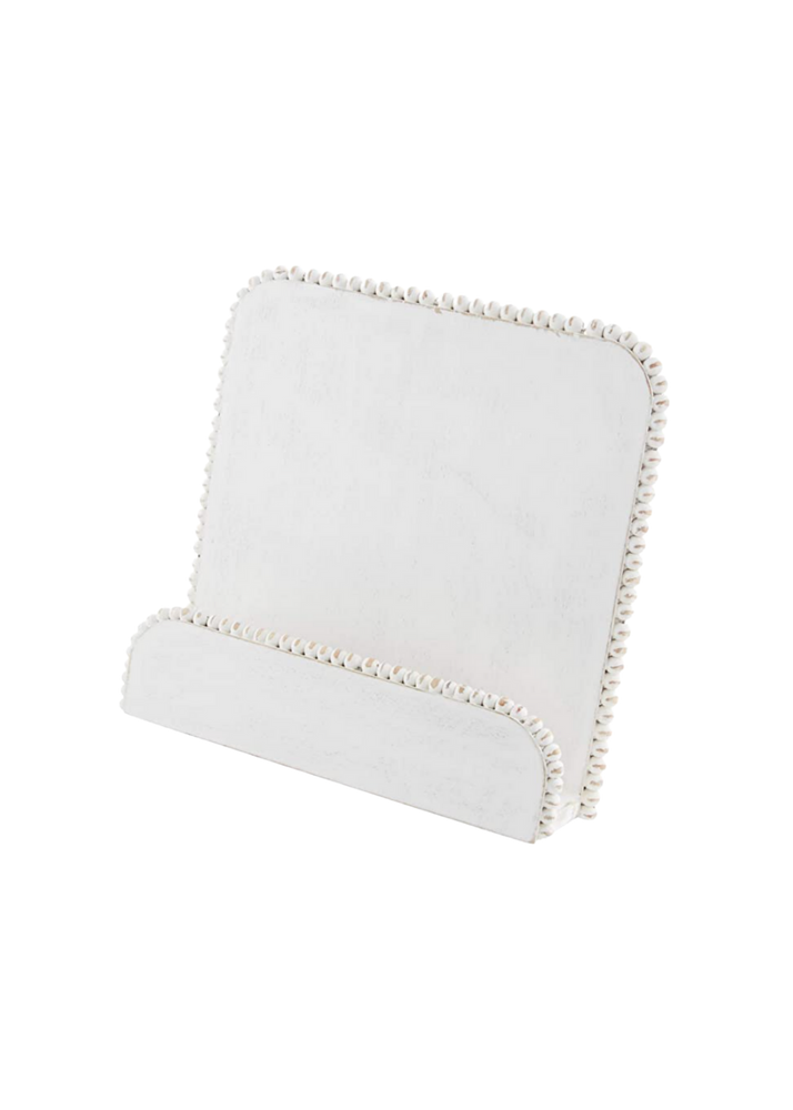 Whitewash Beaded Cookbook Holder