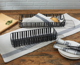Black Woven Oval Baskets (Set of 2)