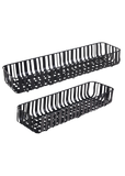 Black Woven Oval Baskets (Set of 2)