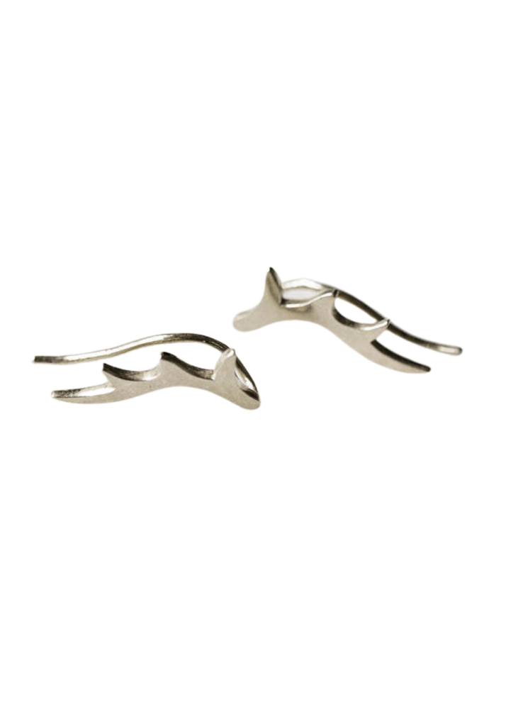 Silver - Antler Crawler Earrings