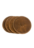 Leather Antler Coasters (Set of 4)