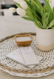 White & Brown Rattan Basket Tray Set