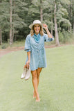 Denim Blue Tossed Antler Bandana