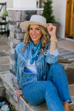 Denim Blue Tossed Antler Bandana