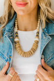 Wyoming Necklace - Natural Wood & Gray