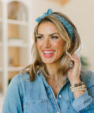 Denim Blue Tossed Antler Bandana