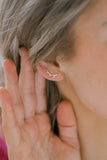 Rose Gold Antler Crawler Earrings