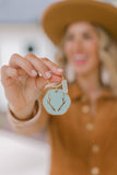 Dusty Blue Antler Enamel Keychain