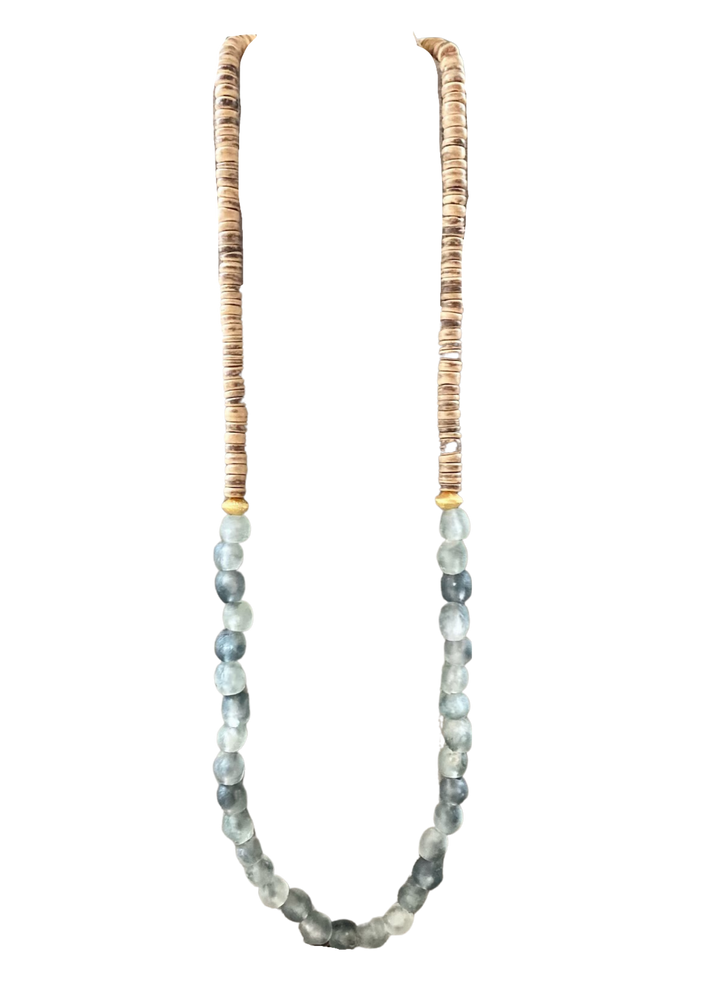 Coeur d’Alene Necklace - Grey/White Glass Beads