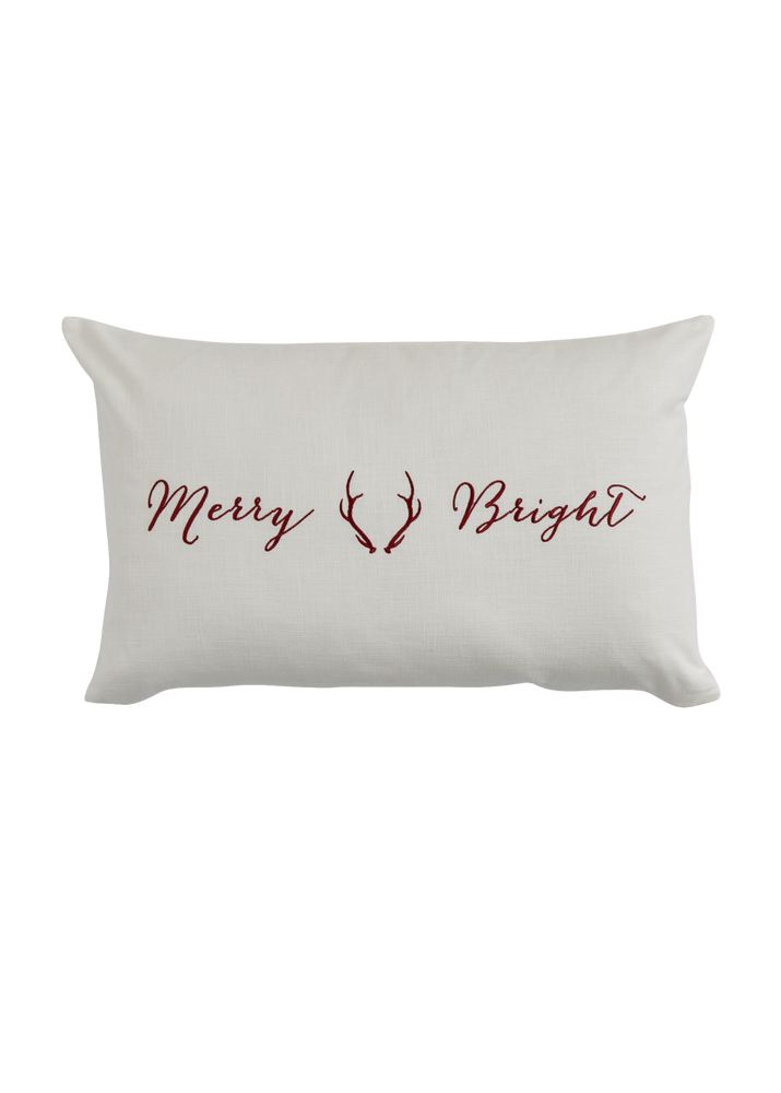 Merry & Bright Pillow Cover - Red