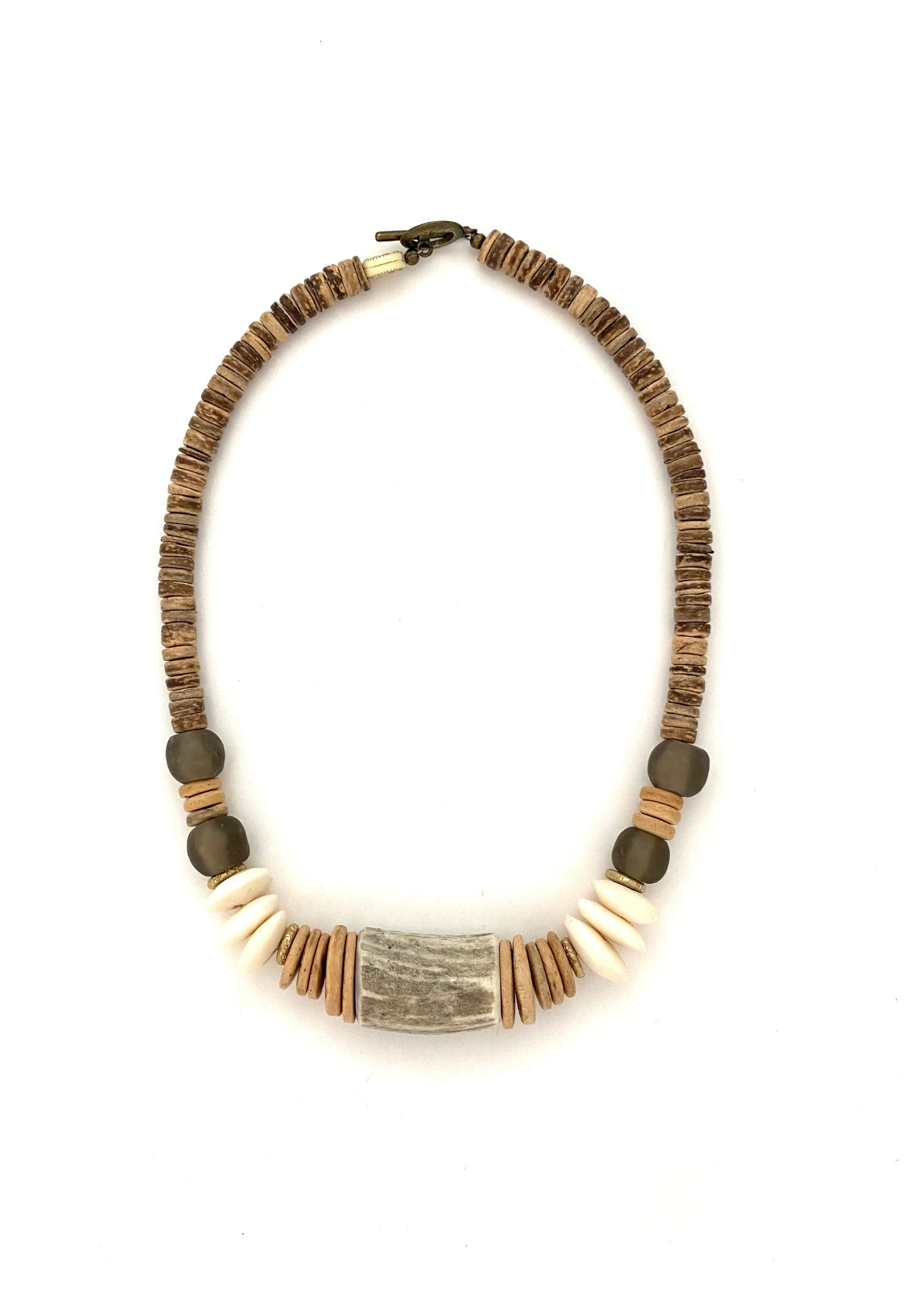 Aspen Necklace - Natural Wood & Gray