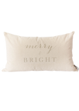 Merry & Bright Pillow Cover - Gray & Cream