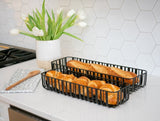 Black Woven Oval Baskets (Set of 2)