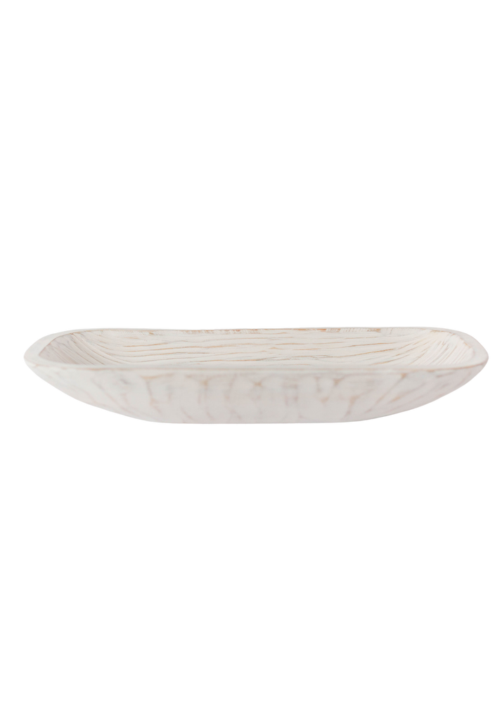 Signature Whitewash Wood Dough Bowl